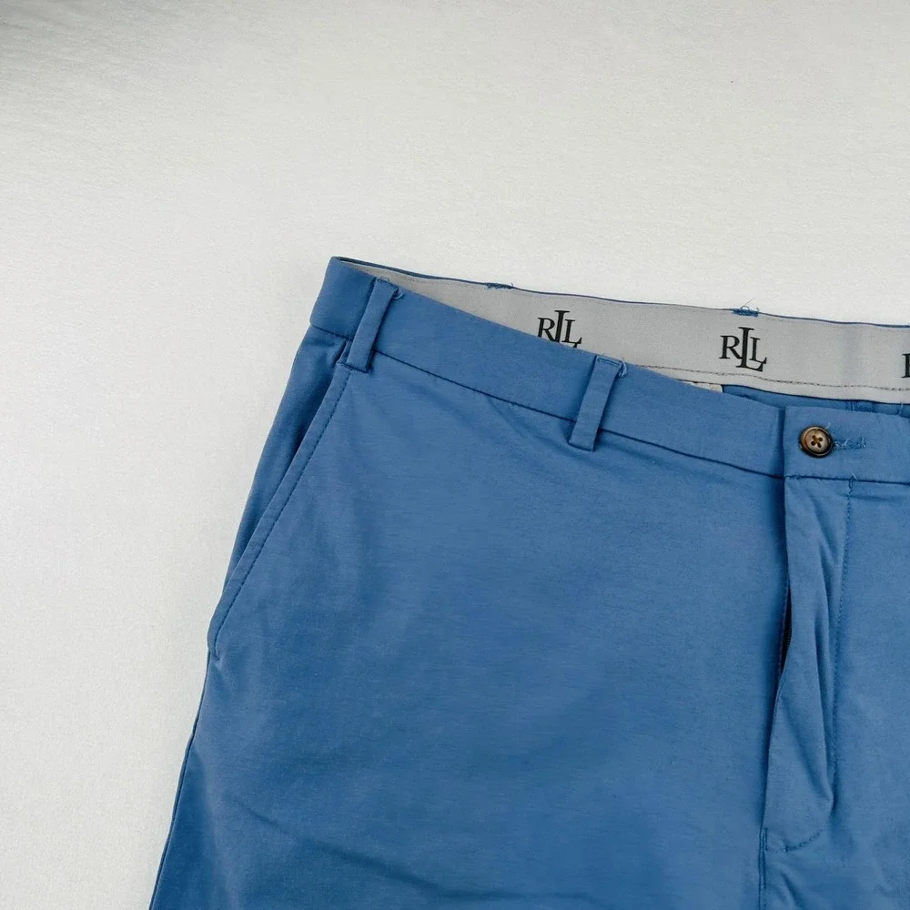 Lauren Ralph Lauren Pants Mens 38x32 Blue Chino Straight Leg Flat Front Cotton